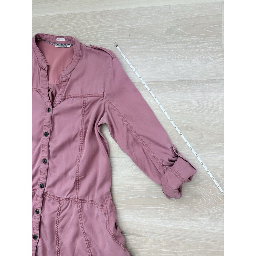 Anthropologie Holding Horses Mariona Lyocell Shirt Dress 6 Mauve Utility Hi-Lo - Picture 9 of 16